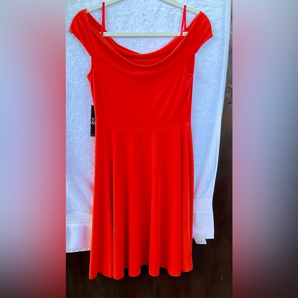 New York & Company Stretch S/L Orange Dinner Dress; NWT; M - Picture 7 of 14